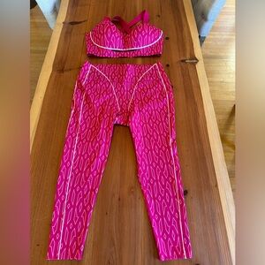 Ivy Park x ADIDAS Pink Monogrammed Tights / Workout Leggings
